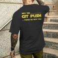 Developer May The Git Push Force Be With You メンズTシャツ バックプリント 彼への贈り物