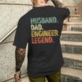 Divertente Per La Festa Del Papà Concritta Husband Dad Engineer T-shirt da uomo con stampa posteriore Regalos para él