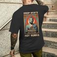 Drop Beats Not Bombs 反戦仏平和 メンズTシャツ バックプリント 彼への贈り物