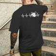 Drums Heartbeat ドラマー&パーカッショニスト音楽愛好家向け メンズTシャツ バックプリント 彼への贈り物