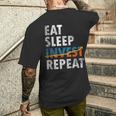 Eatleep Invest Repeat Investment Trading メンズTシャツ バックプリント 彼への贈り物