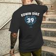 Edwin Diaz Heart New York Baseball Fansalentines メンズTシャツ バックプリント 彼への贈り物