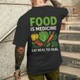 Food Is Medicineの栄養士、自然療法医栄養士へのギフト 長袖tシャツ メンズTシャツ バックプリント 彼への贈り物