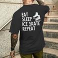 Eatleep Icekate Repeat フィギュアスケート メンズTシャツ バックプリント 彼への贈り物