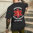 Emotionalupport Husband Do Not Pet メンズTシャツ バックプリント 彼への贈り物