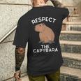 Respect The Capybara げっ歯類好き カピバラ アニマルジョーク メンズTシャツ バックプリント 彼への贈り物