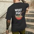 What The Pho こぼれる麺のユーモア メンズTシャツ バックプリント 彼への贈り物
