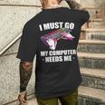 Gamer Pcゲーム プログラマー It開発 メンズTシャツ バックプリント 彼への贈り物