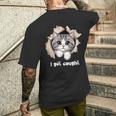 I Got Caught 子猫かわいい 長袖tシャツ メンズTシャツ バックプリント 彼への贈り物