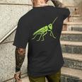 Grasshopper ミニマリストのバッタかわいい昆虫小さなバッタ メンズTシャツ バックプリント 彼への贈り物