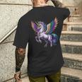 Happy Mardi Gras ユニコーンマスク ニューオーリンズフェスティバル メンズTシャツ バックプリント 彼への贈り物