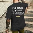 Humour Carrossier Célibataire En Couple Carrossier Garagiste T-shirt imprimé au dos Cadeaux pour lui