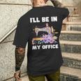 I'll Be In My Office おもしろヴィンテージフローラルミシン メンズTシャツ バックプリント 彼への贈り物