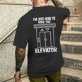 I'm Just Here To Ride The Elevator おもしろ引用エレベーター メンズTシャツ バックプリント 彼への贈り物
