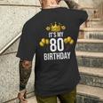 It's My 80Th Birthday Party 80歳 誕生日 メンズ レディース メンズTシャツ バックプリント 彼への贈り物
