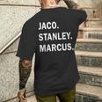 JacoStanleyMarcusJazz Guitar Godsミュージシャン メンズTシャツ バックプリント 彼への贈り物