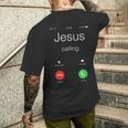 Jesus Calling Jesus Phone クリスチャンtシャツ メンズTシャツ バックプリント 彼への贈り物