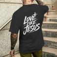 Jesus Love Like Jesus 十字架 クリスチャン メンズTシャツ バックプリント 彼への贈り物
