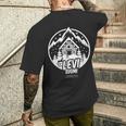 Leviuomi フィンランド スキーロッジとスキーリゾートの名前 Levi メンズTシャツ バックプリント 彼への贈り物