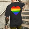 Lgbt レインボーウィングス フラッグ ハート ゲイ バイ ラブ プライド月間 Lgbtq メンズTシャツ バックプリント 彼への贈り物