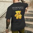 Life Is Better With A Teddy Bear All Life Matters テディベア メンズTシャツ バックプリント 彼への贈り物