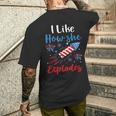 I Likehe Explodes Fireworks 4Th Of July カップル メンズTシャツ バックプリント 彼への贈り物