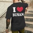 I Love Busan 釜山が大好きです メンズTシャツ バックプリント 彼への贈り物