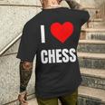 I Love Chess ハートギフト メンズ レディース キッズ アパレル 服 メンズTシャツ バックプリント 彼への贈り物