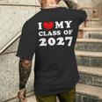 I Love My Class Of 2027 私は2027年のクラスが大好きで、2027年のクラスが好きです メンズTシャツ バックプリント 彼への贈り物