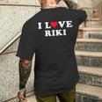 I Love Riki マッチング 彼女&彼氏 リキ 名前 メンズTシャツ バックプリント 彼への贈り物