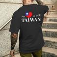 I Love Taiwan Flag Taiwan's Pride Itand With Taiwan Heart メンズTシャツ バックプリント 彼への贈り物