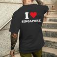 I Loveingapore Heart シンガポールギフト メンズTシャツ バックプリント 彼への贈り物
