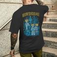 Meowcrobiology 猫 ニャー微生物学 科学 細菌学 メンズTシャツ バックプリント 彼への贈り物