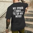 My Other Bike Is Up My Nose おもしろいびきオートバイバイカー メンズTシャツ バックプリント 彼への贈り物