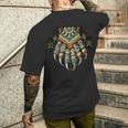 Native Heritage Month 誇り高きネイティブアメリカンのクマの爪 メンズTシャツ バックプリント 彼への贈り物