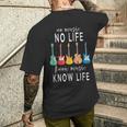 No Music No Life Know Music Know Life クールミュージシャンギター メンズTシャツ バックプリント 彼への贈り物