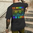 No Music No Life、ヴィンテージカセット音楽愛好家。 メンズTシャツ バックプリント 彼への贈り物