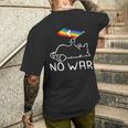 No War Peace Movement World Peace Peace Flag Cat メンズTシャツ バックプリント 彼への贈り物