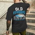 Old Hotrodders Never Die They Just Run Out Of Gas 米国車 ホットロッド メンズTシャツ バックプリント 彼への贈り物