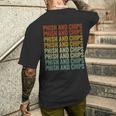 Phish And Chips ファニーハッカー フィッシングコンピュータハッカー メンズTシャツ バックプリント 彼への贈り物