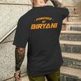 Powered By Biryani グルメ ビリヤニ 食品愛好家 ベリアーニ メンズTシャツ バックプリント 彼への贈り物