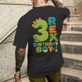 Rawr I'm 3 Three Rex Dinosaur 3Rd Birthday Boy Party メンズTシャツ バックプリント 彼への贈り物