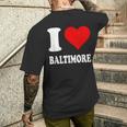 Red Heart I Love Baltimore メンズTシャツ バックプリント 彼への贈り物