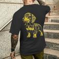 Rocker ダックスフント パンク メタル ロックンロール ミュージック ドッグ メンズTシャツ バックプリント 彼への贈り物