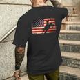 Rodeo Cowboy Bull Rider 4Th Of July Patriotic Usa Flag Men's T-shirt Back Print Gifts for Him