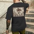 Satanic Occult Midnight Ride ゴスホラー 美的 木版画 長袖tシャツ メンズTシャツ バックプリント 彼への贈り物