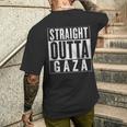 Straight Outta Gaza 反戦 Nakba 抗議 パレスチナ人ヒューマス メンズTシャツ バックプリント 彼への贈り物