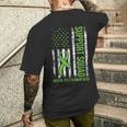 Support Mental Health Squad Awareness Us Flag Green Ribbon Men's T-shirt Back Print Gifts for Him