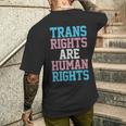 Trans Rights Are Human Rights Lgbtq トランスジェンダー フラッグ プライド メンズTシャツ バックプリント 彼への贈り物