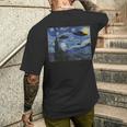 Ufo エイリアン アブダクション 星月夜 ヴァン・ゴッホ 絵画 メンズTシャツ バックプリント 彼への贈り物